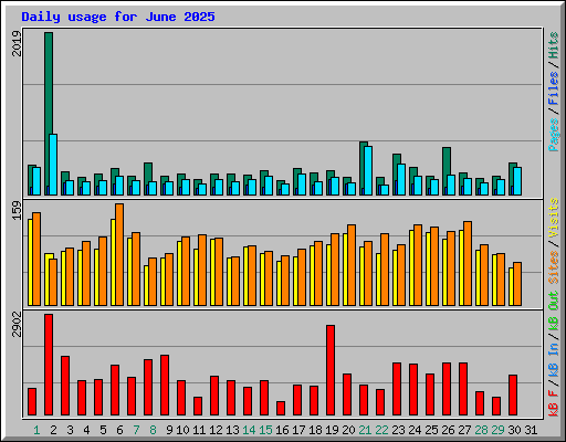 Daily usage for June 2025