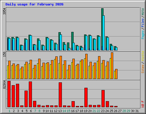 Daily usage for February 2026