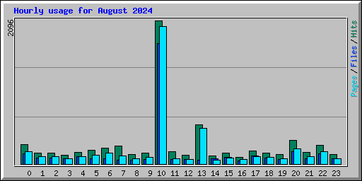 Hourly usage for August 2024