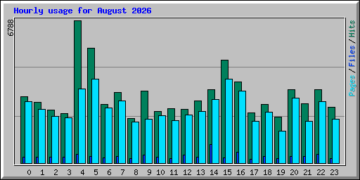 Hourly usage for August 2026