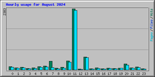 Hourly usage for August 2024