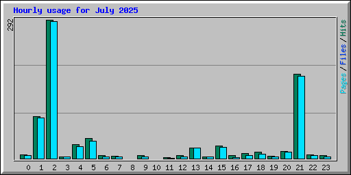 Hourly usage for July 2025